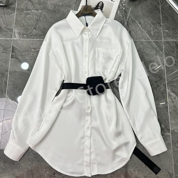 fashion women's long sleeve with pocket and logo blouse for women with waist bag black and white sml
fashion women's long sleeve with pocket and logo blouse for women with waist bag black and white sml