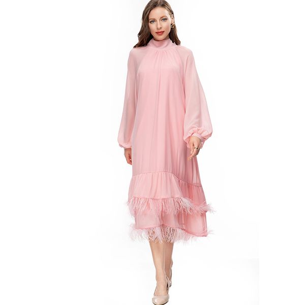 women's runway dresses o neck long lantern sleeves feather tassels tiered ruffles fashion designer high street vestidos, Black
women's runway dresses o neck long lantern sleeves feather tassels tiered ruffles fashion designer high street vestidos, Black