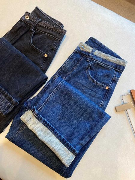 high end denim jeans with high waistline and straight leg dark women's wide pants autumn winter new styles, Blue
high end denim jeans with high waistline and straight leg dark women's wide pants autumn winter new styles, Blue