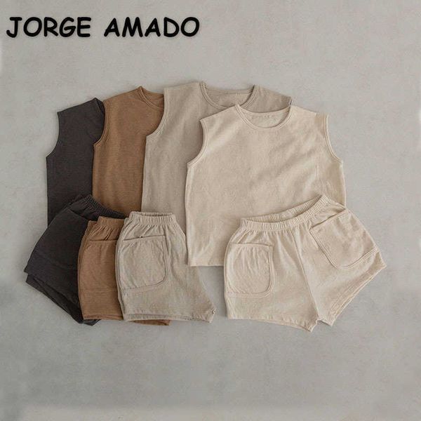 clothing sets new summer baby girl boy set solid minimalist round neck sleeveless vest+pocket shorts toddler cotton suit clothes e7313 w0424, White
clothing sets new summer baby girl boy set solid minimalist round neck sleeveless vest+pocket shorts toddler cotton suit clothes e7313 w0424, White