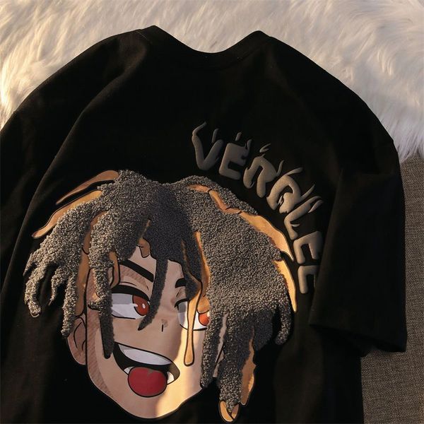 men's tshirts american rero hip hop naional shor sleeved shir summer couple suden sree oversize op oversized shir 230425, White;black
men's tshirts american rero hip hop naional shor sleeved shir summer couple suden sree oversize op oversized shir 230425, White;black