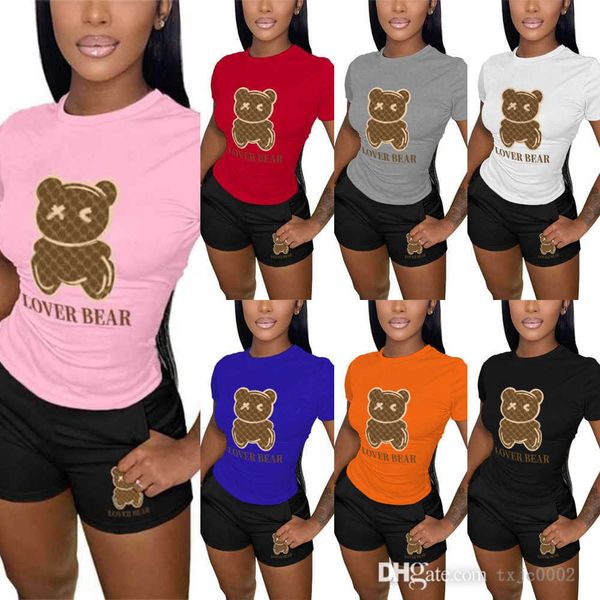 3xl plus size clothing women tracksuits designer summer two piece shorts outfits bear pattern t-shirt casual sports suit, Gray
3xl plus size clothing women tracksuits designer summer two piece shorts outfits bear pattern t-shirt casual sports suit, Gray