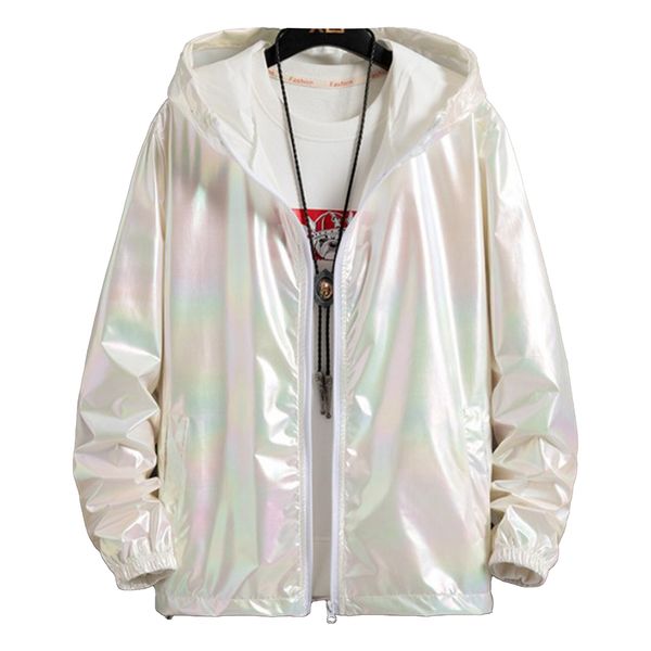 men's trench coats women men metallic shiny gradient hooded jacket front zipup long sleeve bottom drawstring outerwear 230424, Tan;black
men's trench coats women men metallic shiny gradient hooded jacket front zipup long sleeve bottom drawstring outerwear 230424, Tan;black