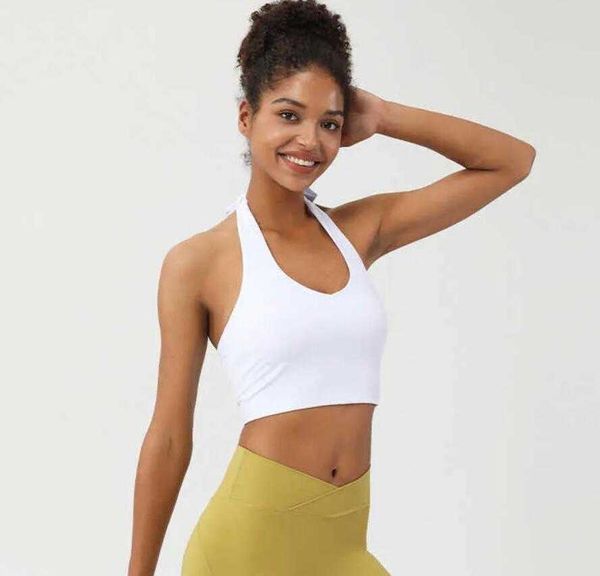 lu-520 sports bra shockproof female one-piece summer yoga jacket medium strength neck hanging gym clothes tank vest, White;red
lu-520 sports bra shockproof female one-piece summer yoga jacket medium strength neck hanging gym clothes tank vest, White;red