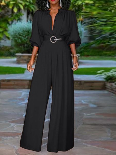 women's jumpsuits rompers celmia long fashion casual 3/4 puff sleeve pleated button wide leg pants loose elegant 230425, Black;white
women's jumpsuits rompers celmia long fashion casual 3/4 puff sleeve pleated button wide leg pants loose elegant 230425, Black;white