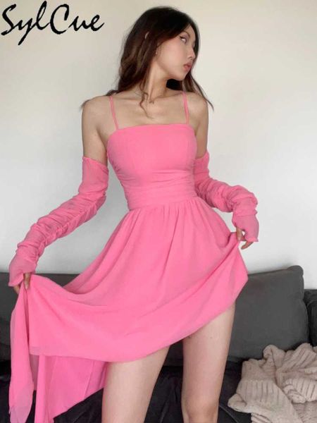 party dresses pink sweet cute girly mature glamour personality evening queen senior women suspenders irregular dress with sleeves 230322, White;black
party dresses pink sweet cute girly mature glamour personality evening queen senior women suspenders irregular dress with sleeves 230322, White;black