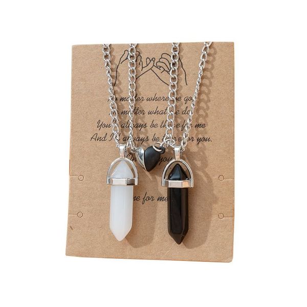 fashion hexagon pendant necklace couple magnetic necklace natural stone crystal quartz pendant necklace jewelry gift, Silver
fashion hexagon pendant necklace couple magnetic necklace natural stone crystal quartz pendant necklace jewelry gift, Silver
