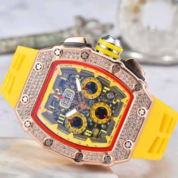 wristwatches watch 6pin all dials working luxury new mens es diamond quartz hollow glass back stainless steel case black rubber, Slivery;brown
wristwatches watch 6pin all dials working luxury new mens es diamond quartz hollow glass back stainless steel case black rubber, Slivery;brown