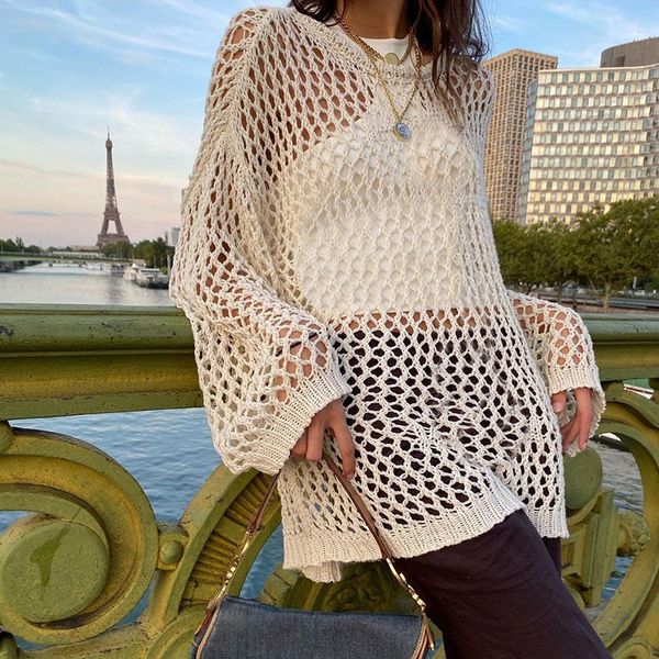 women's sweaters vintage loose hollow out knit pullovers women 2023 casual y2k clothes smock summer shirts sweater fairycore grunge, White;black
women's sweaters vintage loose hollow out knit pullovers women 2023 casual y2k clothes smock summer shirts sweater fairycore grunge, White;black
