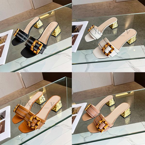 designer slippers bamboo decorative slides women flat sole sandals metal buckle chunky high heels indoor flats with box, Black
designer slippers bamboo decorative slides women flat sole sandals metal buckle chunky high heels indoor flats with box, Black