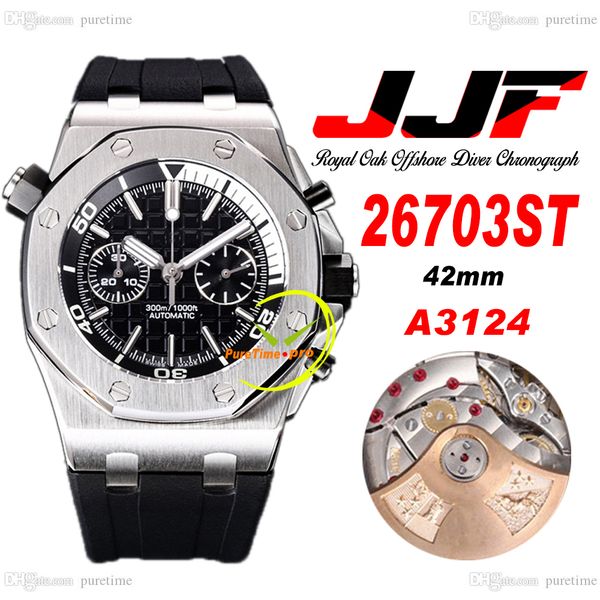 jjf 2670 a3124 automatic chronograph mens watch 42mm white inner black textured dial rubber strap super edition reloj hombre montre homme pu, Slivery;brown
jjf 2670 a3124 automatic chronograph mens watch 42mm white inner black textured dial rubber strap super edition reloj hombre montre homme pu, Slivery;brown