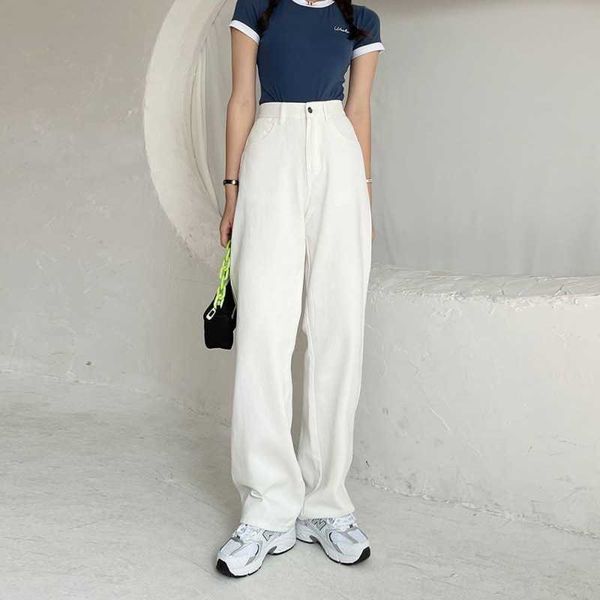 white pants autumn women and winter new high waist draping feeling straight tube slim wide leg floor dragging jeans fashion, Blue
white pants autumn women and winter new high waist draping feeling straight tube slim wide leg floor dragging jeans fashion, Blue