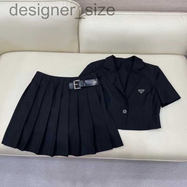 two piece dress designer new summer suit pleated half skirt cover with black gray suit fabric lm8u, White
two piece dress designer new summer suit pleated half skirt cover with black gray suit fabric lm8u, White