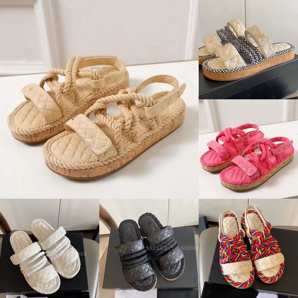 designer sandal women mules slipper platform fabric hemp rope grass slides alphabet calfskin woman shoe woven loafers womens, Black
designer sandal women mules slipper platform fabric hemp rope grass slides alphabet calfskin woman shoe woven loafers womens, Black
