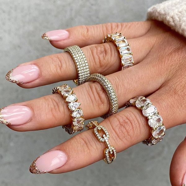 cluster rings handmade promise gold color crystal ring aaa cz zirconia engagement wedding band rings women men finger party jewelry 230424, Golden;silver
cluster rings handmade promise gold color crystal ring aaa cz zirconia engagement wedding band rings women men finger party jewelry 230424, Golden;silver