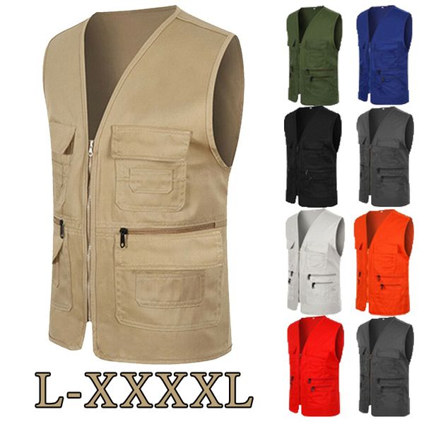 men' tank multifunctional vest outdoor fishing cargo multipocket casual volunteer activity overalls 230424, White;black
men' tank multifunctional vest outdoor fishing cargo multipocket casual volunteer activity overalls 230424, White;black