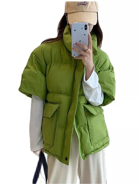 women's vests cotton padded puffer half sleeve down winter jacket for women short autumn spring coat 230424, Black;white
women's vests cotton padded puffer half sleeve down winter jacket for women short autumn spring coat 230424, Black;white