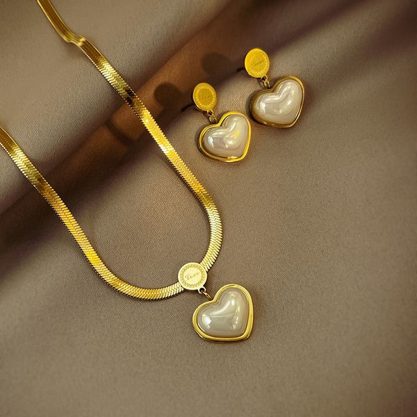 strands strings 316l stainless steel fashion high end jewelry carving love heart shape pearl charms chain choker necklaces earrings for wome, Black
strands strings 316l stainless steel fashion high end jewelry carving love heart shape pearl charms chain choker necklaces earrings for wome, Black