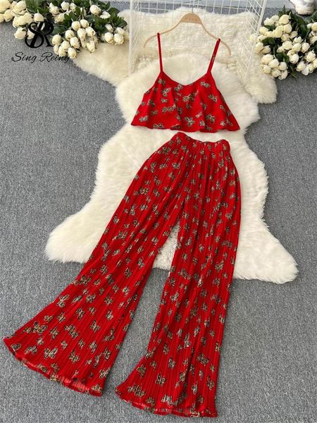 pants singreiny summer floral chiffon beach 2pcs sets fashion strap camisole+wide legs long pants butterfly print two pieces suit, White
pants singreiny summer floral chiffon beach 2pcs sets fashion strap camisole+wide legs long pants butterfly print two pieces suit, White