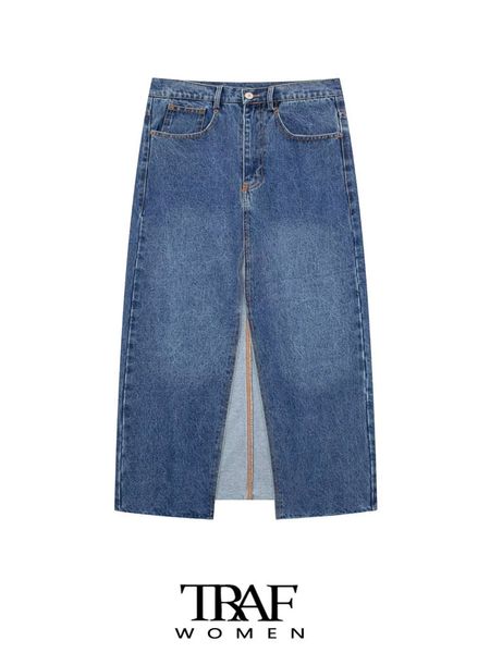 skirts traf women fashion front vents denim midi skirt vintage high waist zipper fly female mujer 230424, Black
skirts traf women fashion front vents denim midi skirt vintage high waist zipper fly female mujer 230424, Black