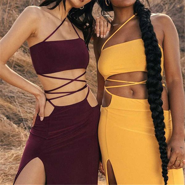 two piece dress summer fashion solid bandage suits sleeveless laceup crop and side slit maxi dress nightclub party ladies clothes 2021 j2304, White
two piece dress summer fashion solid bandage suits sleeveless laceup crop and side slit maxi dress nightclub party ladies clothes 2021 j2304, White