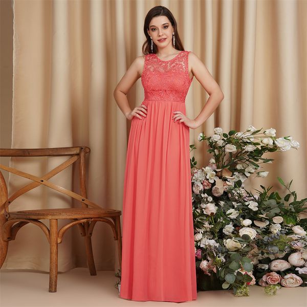 women lace bridesmaid dress for wedding party long chiffon o neck sleeveless floor length a line evening dress summer beach cps463, White;pink
women lace bridesmaid dress for wedding party long chiffon o neck sleeveless floor length a line evening dress summer beach cps463, White;pink