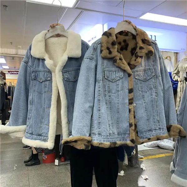 leather imitation rabbit cashmere leopard doublesided women clothing fashion thick singlebreasted turndown collar coat winter clothes, Black
leather imitation rabbit cashmere leopard doublesided women clothing fashion thick singlebreasted turndown collar coat winter clothes, Black