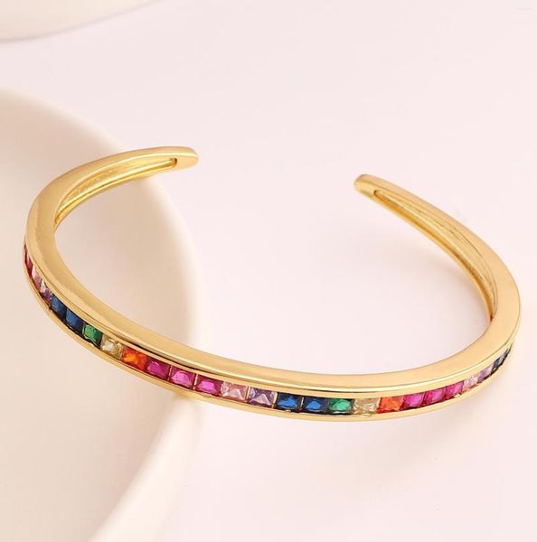 1pc bangle party gift rainbow cubic zirconia european women lady jewelry micro paved bling square cz high quality, Silver
1pc bangle party gift rainbow cubic zirconia european women lady jewelry micro paved bling square cz high quality, Silver