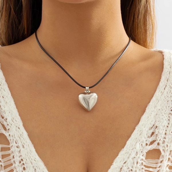 pendant necklaces goth black leather braid wax cord short chain necklace for women simple love heart choker halloween jewelry accessories 23, Silver
pendant necklaces goth black leather braid wax cord short chain necklace for women simple love heart choker halloween jewelry accessories 23, Silver