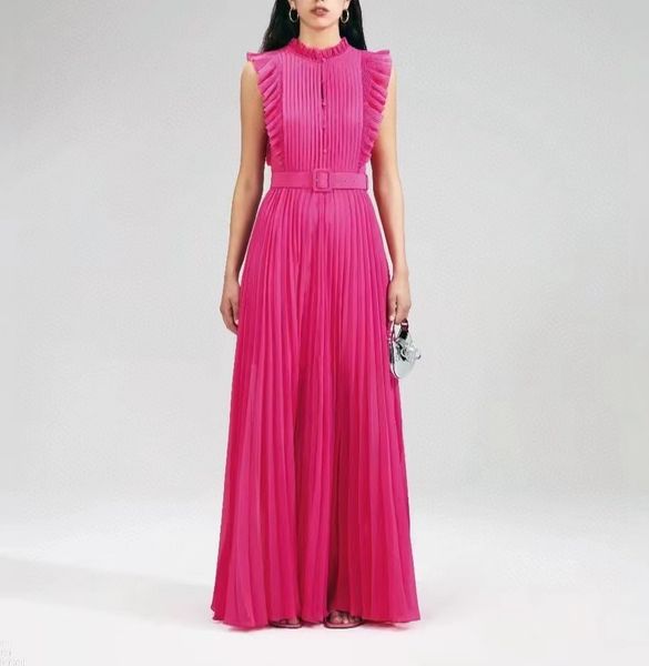 small flying sleeve dress with a premium texture and unique long skirt french rose red pleated sleeveless long dress, Black;gray
small flying sleeve dress with a premium texture and unique long skirt french rose red pleated sleeveless long dress, Black;gray