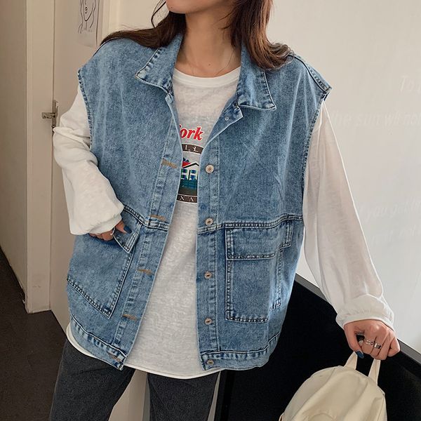 women's vests spring autumn denim korean fashion sleeveless jean jackets for causal loose blue waistcoats 230424, Black;white
women's vests spring autumn denim korean fashion sleeveless jean jackets for causal loose blue waistcoats 230424, Black;white