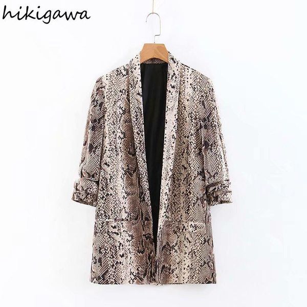 pants hikigawa women fashion snake skin pattern printing blazers casual notched long sleeve pockets female outerwear chic design coats, White
pants hikigawa women fashion snake skin pattern printing blazers casual notched long sleeve pockets female outerwear chic design coats, White