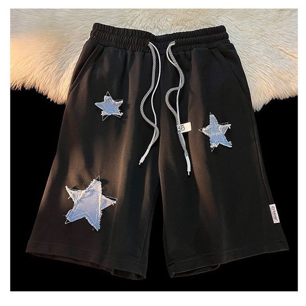 men's shorts summer star male and female couple embroidered shorts same y2k retro harajuku style straight tube loose fit sports casual, White;black
men's shorts summer star male and female couple embroidered shorts same y2k retro harajuku style straight tube loose fit sports casual, White;black
