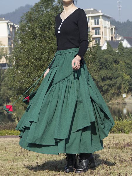 skirts cotton linen women medieval solid retro ethnic style irregular hem ball gown muslim maxi long spring summer 230424, Black
skirts cotton linen women medieval solid retro ethnic style irregular hem ball gown muslim maxi long spring summer 230424, Black