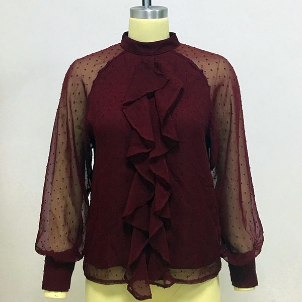 women's blouses shirt summer autumn wine red ruffles chiffon button stand collar long lantern sleeve ladies shirts size sxl 6q2509 2304, White
women's blouses shirt summer autumn wine red ruffles chiffon button stand collar long lantern sleeve ladies shirts size sxl 6q2509 2304, White