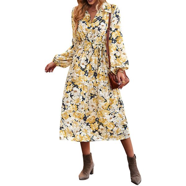 lapel a-line women's shirt casual dresses floral buttons single breasted sashes high waist mid-calf length puff long sleeves all-match, Black;gray
lapel a-line women's shirt casual dresses floral buttons single breasted sashes high waist mid-calf length puff long sleeves all-match, Black;gray