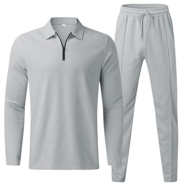 men's tracksuits autumn winter men's long sleeve polo shirt set fashion pure color men long sleeve pants man trend street suit 230, Gray
men's tracksuits autumn winter men's long sleeve polo shirt set fashion pure color men long sleeve pants man trend street suit 230, Gray