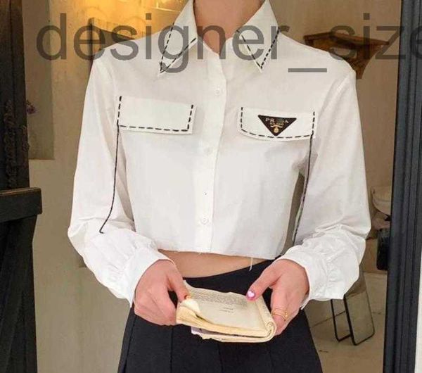 women's t-shirt designer 23 folded edge dotted line decoration with cover decoration long sleeved short shirt small short outfit versio, White
women's t-shirt designer 23 folded edge dotted line decoration with cover decoration long sleeved short shirt small short outfit versio, White