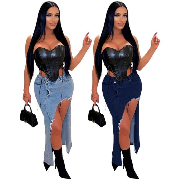 skirts fashion streetwear summer jeans dress ripper denim split asymmetrical with pockets outfits y2k skirt long dresses 230424, Black
skirts fashion streetwear summer jeans dress ripper denim split asymmetrical with pockets outfits y2k skirt long dresses 230424, Black