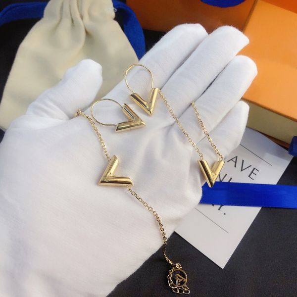 jewelry sets bracelets earrings necklace brand letter designers 18k gold plated geometric earring for women wedding party jewerlry accessori, Black
jewelry sets bracelets earrings necklace brand letter designers 18k gold plated geometric earring for women wedding party jewerlry accessori, Black
