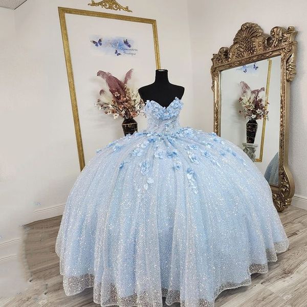 light sky blue sweetheart quinceanera dresses ball gown off shoulder sweet 16 dress 3d rose flowers celebrity party gowns, Blue;red
light sky blue sweetheart quinceanera dresses ball gown off shoulder sweet 16 dress 3d rose flowers celebrity party gowns, Blue;red