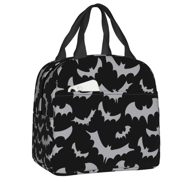 ice packs/isothermic bags enchanted bats in light gray on black insulated lunch bag for women portable goth occult witch cooler thermal bent
ice packs/isothermic bags enchanted bats in light gray on black insulated lunch bag for women portable goth occult witch cooler thermal bent