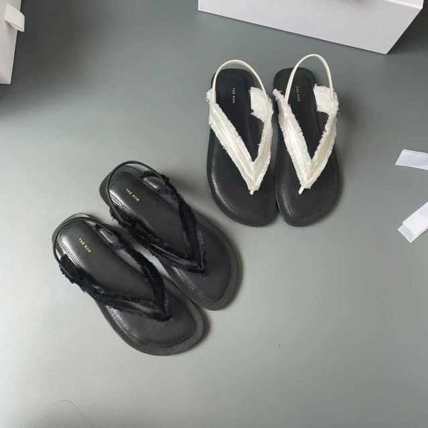 therow french minimalist oem silk satin sandals for women with toe clips and elastic straps retro niche sandals, Black
therow french minimalist oem silk satin sandals for women with toe clips and elastic straps retro niche sandals, Black