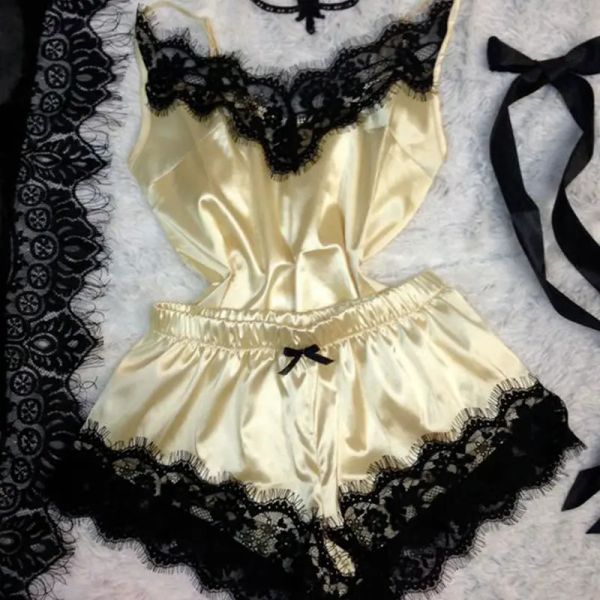 women's sleepwear women v-neck lingerie night dress v neck floral sleeveless ladies satin nightgown nightwear femme