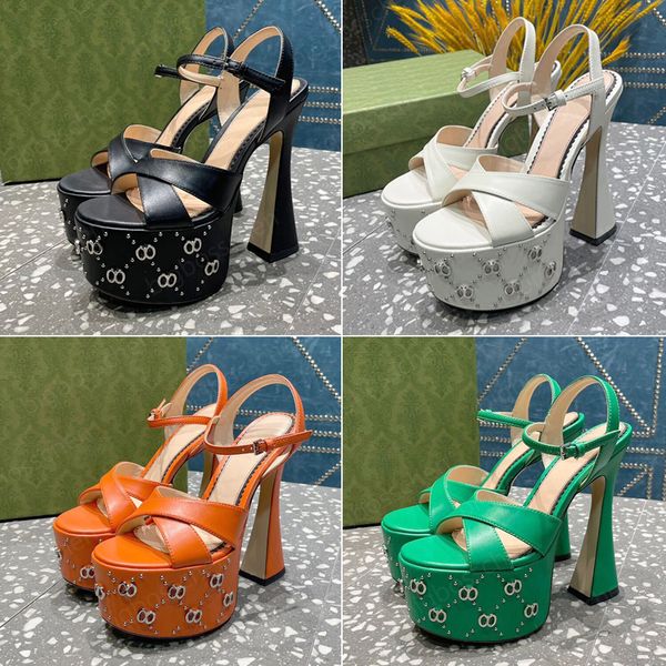 luxury designer women's platform heels g studded embellished ankle strap open toe high block sandals chunky heels 35-40 with box, Black
luxury designer women's platform heels g studded embellished ankle strap open toe high block sandals chunky heels 35-40 with box, Black