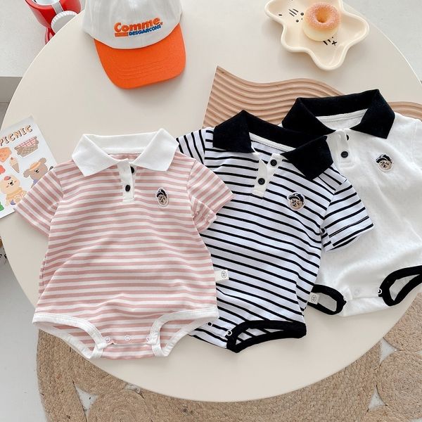 rompers summer born baby boy clothes short sleeve turn down collar striped romper jumpsuit outfits one-pieces suit 0-24m 230425, Blue
rompers summer born baby boy clothes short sleeve turn down collar striped romper jumpsuit outfits one-pieces suit 0-24m 230425, Blue