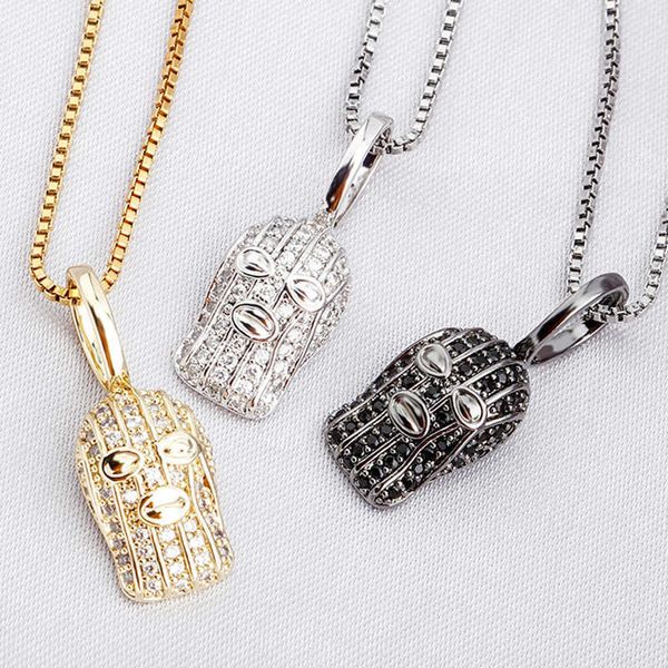 925 sterling silver masked face gini pendant necklace shiny personalized anti-terrorism hip hop punk womens necklace 14k gold cubic zirconia
925 sterling silver masked face gini pendant necklace shiny personalized anti-terrorism hip hop punk womens necklace 14k gold cubic zirconia
