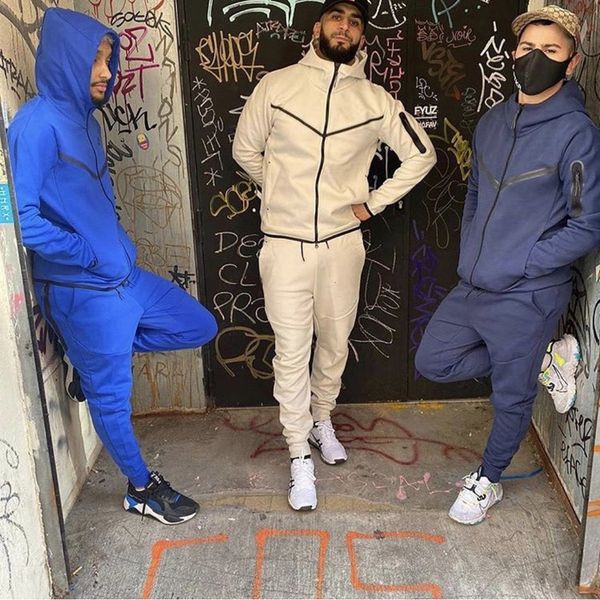 men's tracksuits brand sports suits jackets zip hoodie and pants fashion splicing cotton stretch workout clothes premium mens wear 2304, Gray 
men's tracksuits brand sports suits jackets zip hoodie and pants fashion splicing cotton stretch workout clothes premium mens wear 2304, Gray