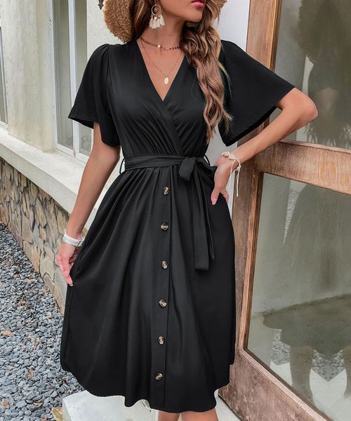 casual dresses jim nora women summer elegant v neck ruffle midi dress short sleeve solid button up casual green dresses with belt fashion 23, Black;gray
casual dresses jim nora women summer elegant v neck ruffle midi dress short sleeve solid button up casual green dresses with belt fashion 23, Black;gray