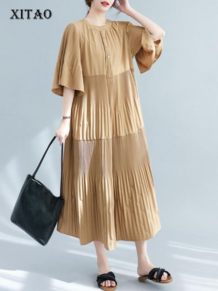 dresses xitao solid pleated dress women korea 2023 summer new arrival personality fashion loose stand collar short sleeve dress gj001, Black;gray
dresses xitao solid pleated dress women korea 2023 summer new arrival personality fashion loose stand collar short sleeve dress gj001, Black;gray